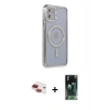 MARSİLYAN™- iPhone 11 Kılıf Zirve Doku Prime - Siyah 360 Mat Full Body Arka Koruyucu + Pers Alüminyum Kamera Lens - KI