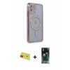 MARSİLYAN™- iPhone 11 Kılıf Zirve Doku Prime - Siyah 360 Mat Full Body Arka Koruyucu + Rainbow Kamera Lens Koruma Cam - KI
