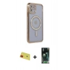 MARSİLYAN™- iPhone 11 Kılıf Zirve Doku Prime - Siyah 360 Mat Full Body Arka Koruyucu + Rainbow Kamera Lens Koruma Cam - KI
