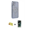 MARSİLYAN™- iPhone 11 Kılıf Zirve Doku Prime - Siyah 360 Mat Full Body Arka Koruyucu + Rainbow Kamera Lens Koruma Cam - KI