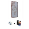MARSİLYAN™- iPhone 11 Kılıf Zirve Doku Prime - Siyah 3D Antistatik Mat Seramik Nano Ekran Koruyucu + Pers Alüminyum Kamera Lens - GI
