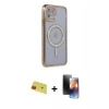 MARSİLYAN™- iPhone 11 Kılıf Zirve Doku Prime - Siyah 3D Antistatik Mat Seramik Nano Ekran Koruyucu + Rainbow Kamera Lens Koruma Cam - KI