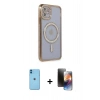 MARSİLYAN™- iPhone 11 Kılıf Zirve Doku Prime - Siyah 3D Antistatik Mat Seramik Nano Ekran Koruyucu + Neon Fosforlu Kamera Lens - MI