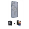 MARSİLYAN™- iPhone 11 Kılıf Zirve Doku Prime - Siyah 3D Antistatik Mat Seramik Nano Ekran Koruyucu + PVD Metal Kamera Lens - MI