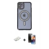MARSİLYAN™- iPhone 11 Kılıf Zirve Doku Prime - Siyah 3D Antistatik Mat Seramik Nano Ekran Koruyucu + Renkli Kamera Lens Koruma Cam - SI