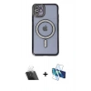 MARSİLYAN™- iPhone 11 Kılıf Zirve Doku Prime - Siyah 3D Antistatik Seramik Nano Ekran Koruyucu + Kamera Lens Koruma Cam - SF