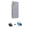 MARSİLYAN™- iPhone 11 Kılıf Zirve Doku Prime - Siyah 3D Antistatik Seramik Nano Ekran Koruyucu + Kamera Lens Koruma Cam - SF