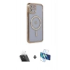 MARSİLYAN™- iPhone 11 Kılıf Zirve Doku Prime - Siyah 3D Antistatik Seramik Nano Ekran Koruyucu + Kamera Lens Koruma Cam - SF