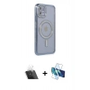 MARSİLYAN™- iPhone 11 Kılıf Zirve Doku Prime - Siyah 3D Antistatik Seramik Nano Ekran Koruyucu + Kamera Lens Koruma Cam - SF