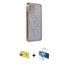 MARSİLYAN™- iPhone 11 Kılıf Zirve Doku Prime - Siyah 3D Antistatik Seramik Nano Ekran Koruyucu + Rainbow Kamera Lens Koruma Cam - KI