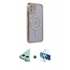 MARSİLYAN™- iPhone 11 Kılıf Zirve Doku Prime - Siyah 3D Antistatik Seramik Nano Ekran Koruyucu + Raze Metal Kamera Lens - MI