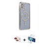 MARSİLYAN™- iPhone 11 Kılıf Zirve Doku Prime - Siyah 3D Antistatik Seramik Nano Ekran Koruyucu + Pers Alüminyum Kamera Lens - KI
