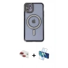 MARSİLYAN™- iPhone 11 Kılıf Zirve Doku Prime - Siyah 3D Antistatik Seramik Nano Ekran Koruyucu + Pers Alüminyum Kamera Lens - KI
