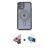 MARSİLYAN™- iPhone 11 Kılıf Zirve Doku Prime - Siyah 3D Antistatik Seramik Nano Ekran Koruyucu + Raze Metal Kamera Lens - SH