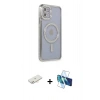 MARSİLYAN™- iPhone 11 Kılıf Zirve Doku Prime - Siyah 3D Antistatik Seramik Nano Ekran Koruyucu + Renkli Kamera Lens Koruma Cam - YL
