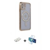 MARSİLYAN™- iPhone 11 Kılıf Zirve Doku Prime - Siyah 3D Antistatik Seramik Nano Ekran Koruyucu + Renkli Kamera Lens Koruma Cam - YL
