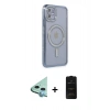 MARSİLYAN™- iPhone 11 Kılıf Zirve Doku Prime - Siyah 6D Antistatik Mat Seramik Hayalet Nano Ekran Koruyucu + Raze Metal Kamera Lens - MI