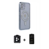 MARSİLYAN™- iPhone 11 Kılıf Zirve Doku Prime - Siyah 6D Antistatik Mat Seramik Hayalet Nano Ekran Koruyucu + PVD Metal Kamera Lens - SH