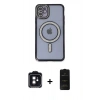 MARSİLYAN™- iPhone 11 Kılıf Zirve Doku Prime - Siyah 6D Antistatik Mat Seramik Hayalet Nano Ekran Koruyucu + PVD Metal Kamera Lens - SH