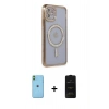 MARSİLYAN™- iPhone 11 Kılıf Zirve Doku Prime - Siyah 6D Antistatik Mat Seramik Hayalet Nano Ekran Koruyucu + Neon Fosforlu Kamera Lens - YL