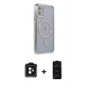MARSİLYAN™- iPhone 11 Kılıf Zirve Doku Prime - Siyah 6D Antistatik Mat Seramik Hayalet Nano Ekran Koruyucu + PVD Metal Kamera Lens - SH