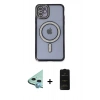 MARSİLYAN™- iPhone 11 Kılıf Zirve Doku Prime - Siyah 6D Antistatik Mat Seramik Hayalet Nano Ekran Koruyucu + Raze Metal Kamera Lens - MI