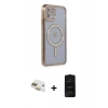MARSİLYAN™- iPhone 11 Kılıf Zirve Doku Prime - Siyah 6D Antistatik Mat Seramik Hayalet Nano Ekran Koruyucu + Pers Alüminyum Kamera Lens - GD
