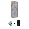 MARSİLYAN™- iPhone 11 Kılıf Zirve Doku Prime - Siyah 6D Antistatik Mat Seramik Hayalet Nano Ekran Koruyucu + Raze Metal Kamera Lens - MI