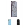MARSİLYAN™- iPhone 11 Kılıf Zirve Doku Prime - Siyah 6D Antistatik Mat Seramik Hayalet Nano Ekran Koruyucu + Neon Fosforlu Kamera Lens - YL