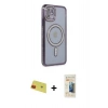 MARSİLYAN™- iPhone 11 Kılıf Zirve Doku Prime - Siyah 6D Mat Seramik Hayalet Nano Ekran Koruyucu + Rainbow Kamera Lens Koruma Cam - KI