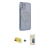 MARSİLYAN™- iPhone 11 Kılıf Zirve Doku Prime - Siyah 6D Mat Seramik Hayalet Nano Ekran Koruyucu + Rainbow Kamera Lens Koruma Cam - KI