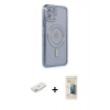 MARSİLYAN™- iPhone 11 Kılıf Zirve Doku Prime - Siyah 6D Mat Seramik Hayalet Nano Ekran Koruyucu + Renkli Kamera Lens Koruma Cam - PE