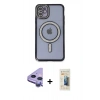 MARSİLYAN™- iPhone 11 Kılıf Zirve Doku Prime - Siyah 6D Mat Seramik Hayalet Nano Ekran Koruyucu + Raze Metal Kamera Lens - MR