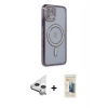 MARSİLYAN™- iPhone 11 Kılıf Zirve Doku Prime - Siyah 6D Mat Seramik Hayalet Nano Ekran Koruyucu + Raze Metal Kamera Lens - GS