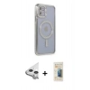 MARSİLYAN™- iPhone 11 Kılıf Zirve Doku Prime - Siyah 6D Mat Seramik Hayalet Nano Ekran Koruyucu + Raze Metal Kamera Lens - GS
