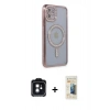 MARSİLYAN™- iPhone 11 Kılıf Zirve Doku Prime - Siyah 6D Mat Seramik Hayalet Nano Ekran Koruyucu + PVD Metal Kamera Lens - SH