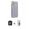 MARSİLYAN™- iPhone 11 Kılıf Zirve Doku Prime - Siyah 6D Mat Seramik Hayalet Nano Ekran Koruyucu + PVD Metal Kamera Lens - SH