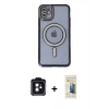 MARSİLYAN™- iPhone 11 Kılıf Zirve Doku Prime - Siyah 6D Mat Seramik Hayalet Nano Ekran Koruyucu + PVD Metal Kamera Lens - SH