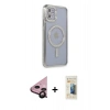 MARSİLYAN™- iPhone 11 Kılıf Zirve Doku Prime - Siyah 6D Mat Seramik Hayalet Nano Ekran Koruyucu + Raze Metal Kamera Lens - SH