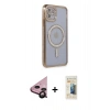MARSİLYAN™- iPhone 11 Kılıf Zirve Doku Prime - Siyah 6D Mat Seramik Hayalet Nano Ekran Koruyucu + Raze Metal Kamera Lens - SH
