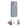 MARSİLYAN™- iPhone 11 Kılıf Zirve Doku Prime - Siyah 6D Mat Seramik Hayalet Nano Ekran Koruyucu + Raze Metal Kamera Lens - SH