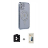 MARSİLYAN™- iPhone 11 Kılıf Zirve Doku Prime - Siyah 6D Mat Seramik Hayalet Nano Ekran Koruyucu + PVD Metal Kamera Lens - TU