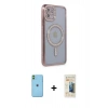 MARSİLYAN™- iPhone 11 Kılıf Zirve Doku Prime - Siyah 6D Mat Seramik Hayalet Nano Ekran Koruyucu + Neon Fosforlu Kamera Lens - YL