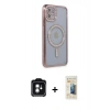 MARSİLYAN™- iPhone 11 Kılıf Zirve Doku Prime - Siyah 6D Mat Seramik Hayalet Nano Ekran Koruyucu + PVD Metal Kamera Lens - YL