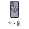 MARSİLYAN™- iPhone 11 Kılıf Zirve Doku Prime - Siyah Bilvis 3D Cam Ekran Koruyucu + Pers Alüminyum Kamera Lens - GD