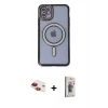 MARSİLYAN™- iPhone 11 Kılıf Zirve Doku Prime - Siyah Bilvis 3D Cam Ekran Koruyucu + Pers Alüminyum Kamera Lens - KI