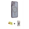 MARSİLYAN™- iPhone 11 Kılıf Zirve Doku Prime - Siyah Bilvis 3D Cam Ekran Koruyucu + Rainbow Kamera Lens Koruma Cam - KI