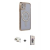 MARSİLYAN™- iPhone 11 Kılıf Zirve Doku Prime - Siyah Bilvis 3D Cam Ekran Koruyucu + Pers Alüminyum Kamera Lens - GD