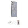 MARSİLYAN™- iPhone 11 Kılıf Zirve Doku Prime - Siyah Bilvis 3D Cam Ekran Koruyucu + Renkli Kamera Lens Koruma Cam - YL