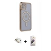 MARSİLYAN™- iPhone 11 Kılıf Zirve Doku Prime - Siyah Bilvis 3D Mat Cam Ekran Koruyucu + Pers Alüminyum Kamera Lens - GD